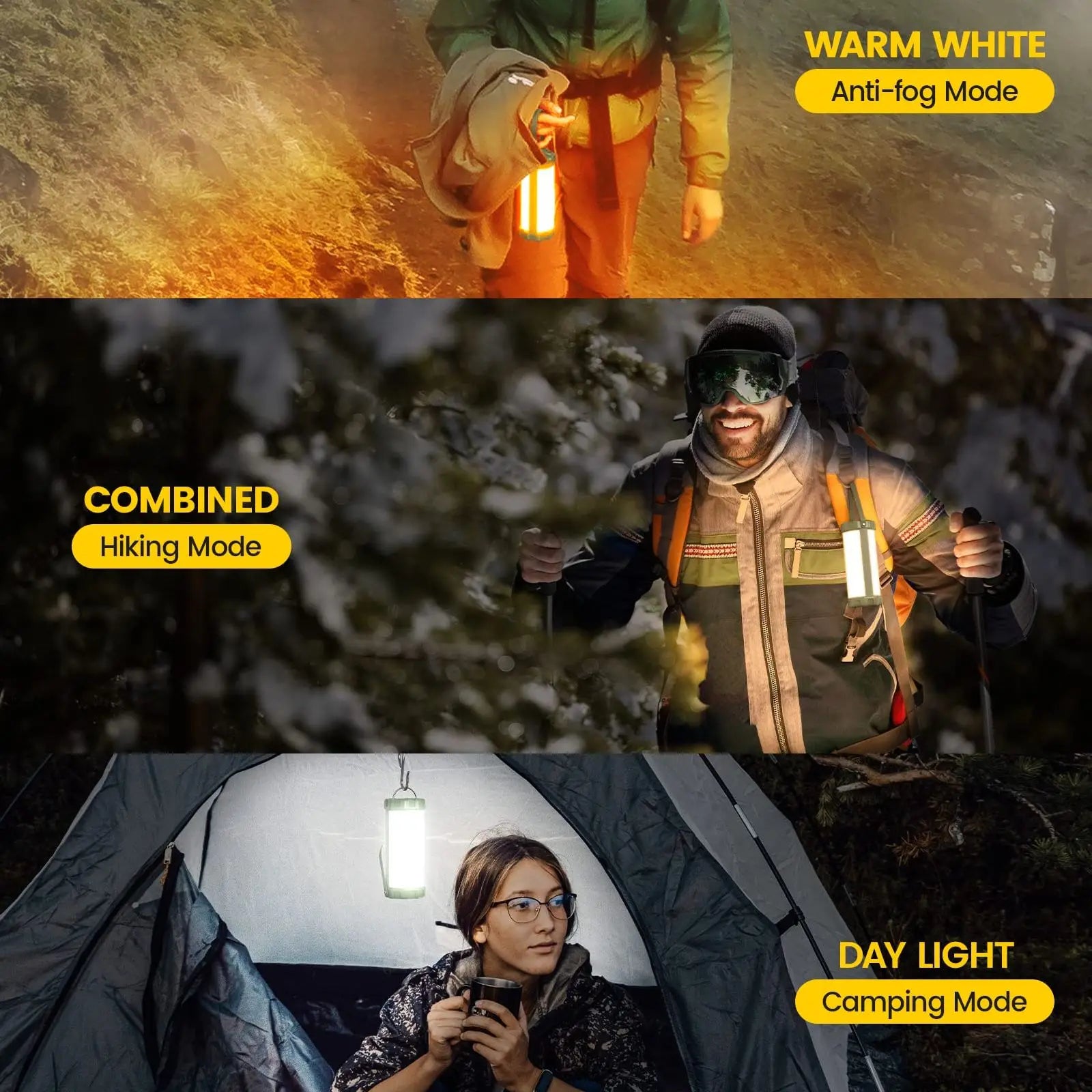 lanterne de camping rechargeable avec batterie externe et 106 led - vue 7 sur 7