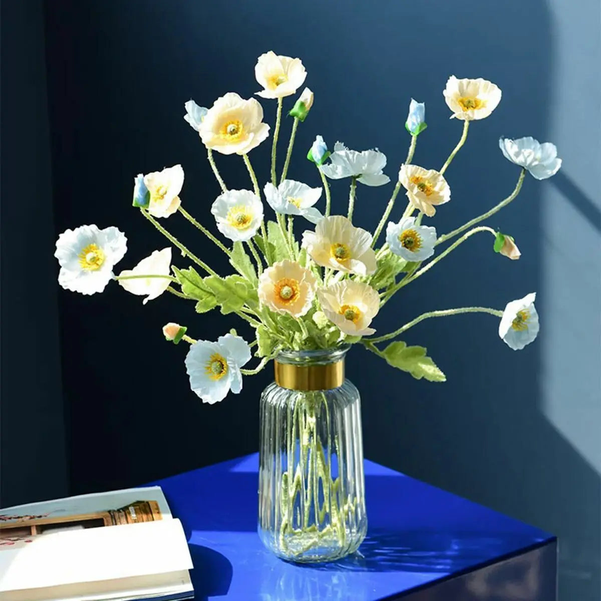 bouquet de fleurs artificielles pavot pour décoration maison jardin fête - vue 6 sur 26