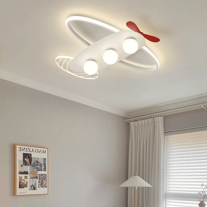 plafonnier lumineux avion moderne pour chambre d'enfants - vue 3 sur 10