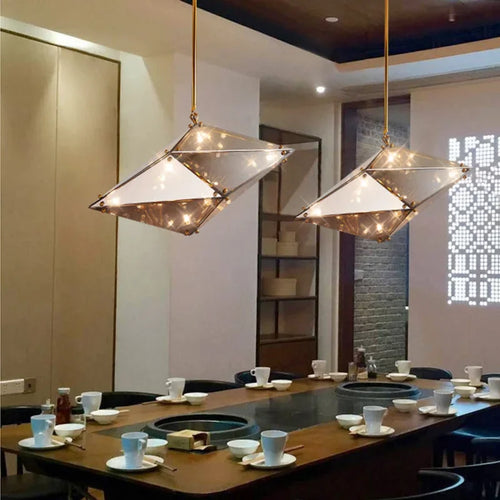 Modern minimalist nordic diamond design creative chandeliers - vue 3 sur 9