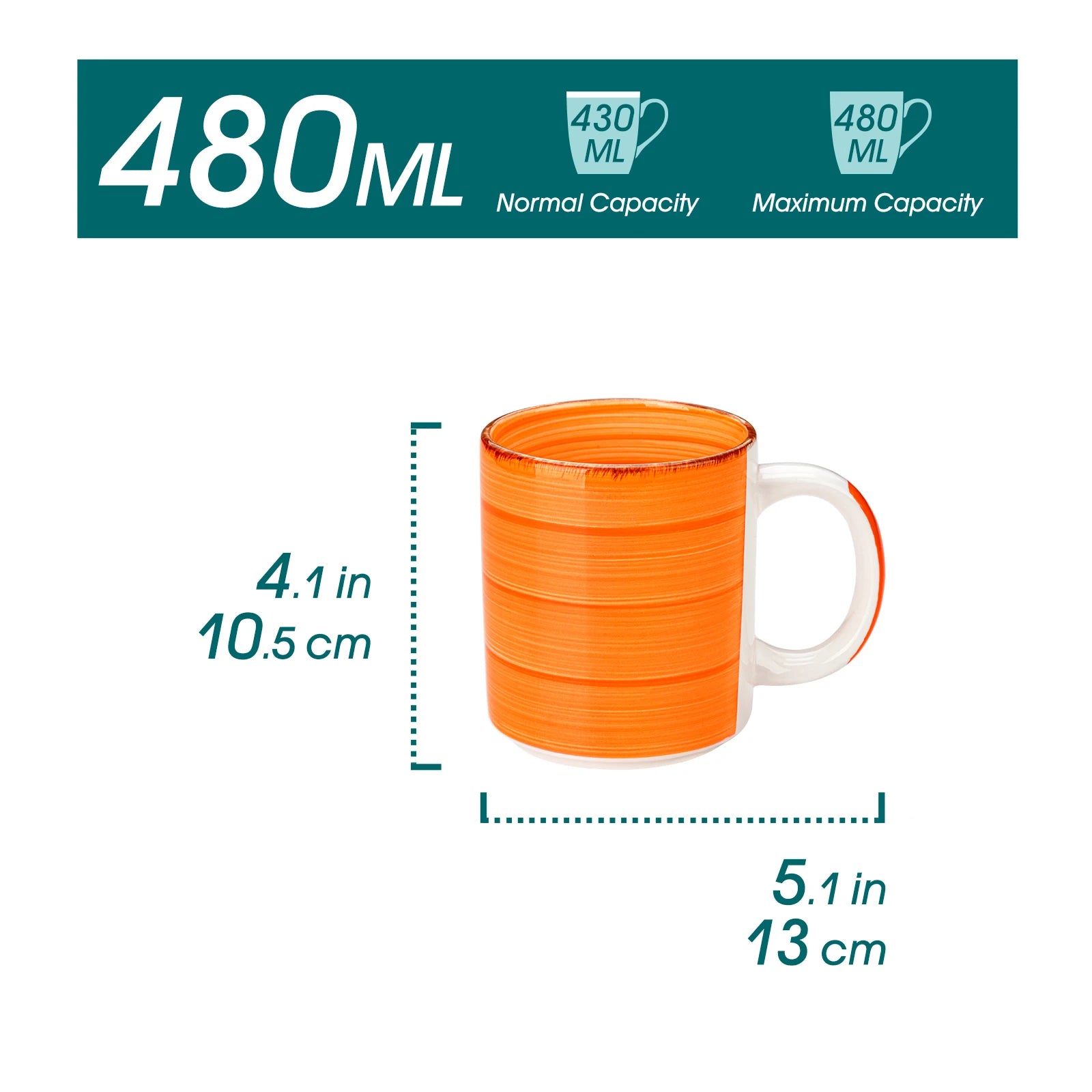 Tasses en gres grandes capacite style artisanal lot - vue 3 sur 7