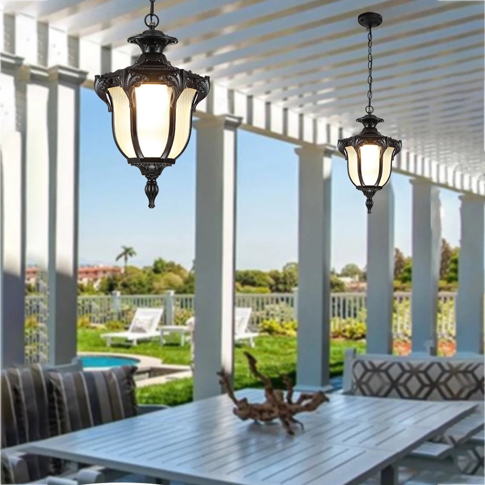 lampe extérieure suspendue pour jardin et balcon étanche - vue 5 sur 7