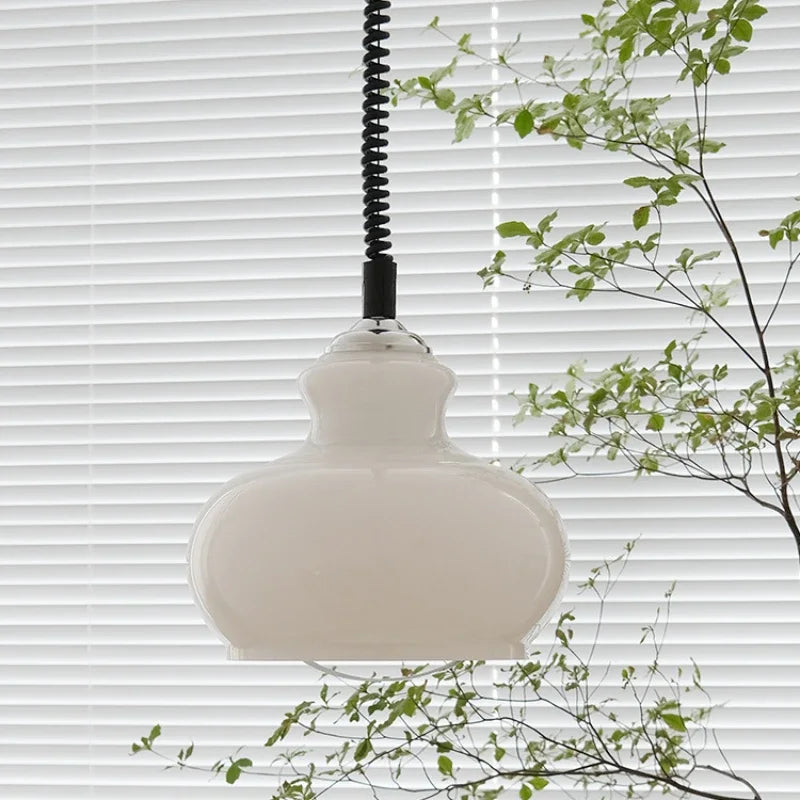 suspension en verre poire style vintage en fer moderne - vue 5 sur 9