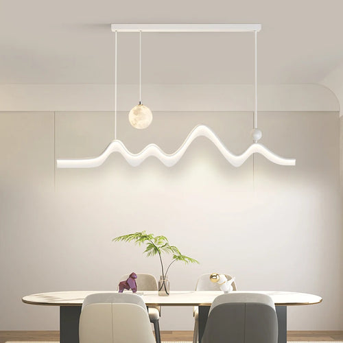 Modern minimalist nordic design moon-shaped chandelier - vue 7 sur 12