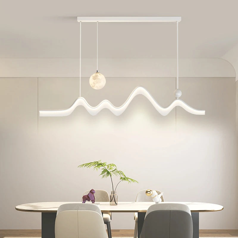 Modern minimalist nordic design moon-shaped chandelier - vue 6 sur 12