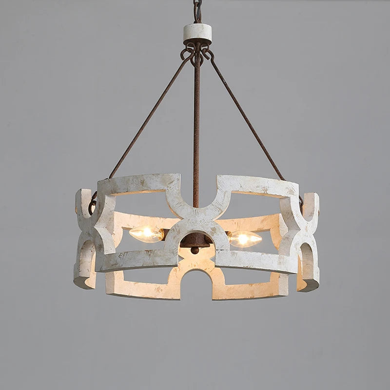 Créatif américain Rural bois lustre lumière salon salle à manger couloir magasin de vêtements boutique Restaurant suspension lampe - vue 5 sur 8
