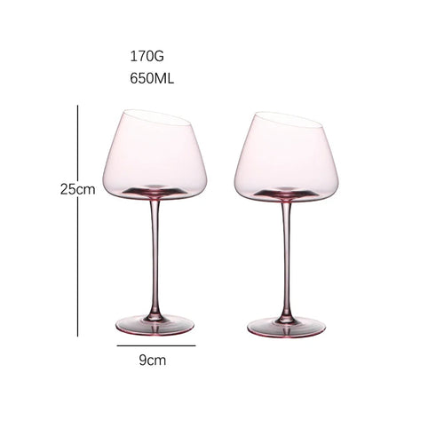 ensemble verres vin cristal design flamant bord incline