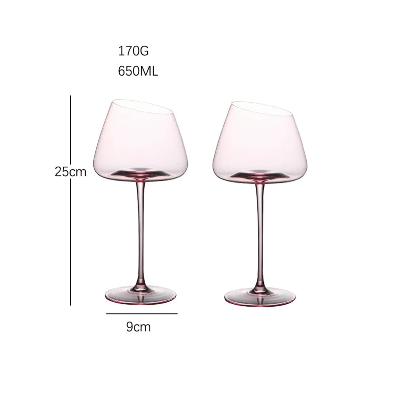 ensemble verres vin cristal design flamant bord incline