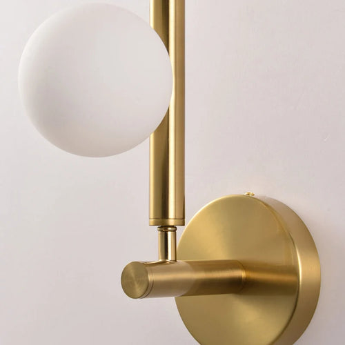 Appliques murales boule de verre blanc pour salon café chambre or noir perle applique murale salle de bain LED miroir lumière - vue 6 sur 8