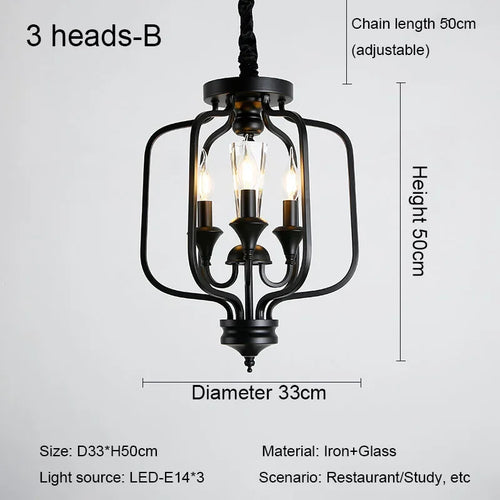 lustre rétro luxe en cristal style américain - vue 11 sur 10