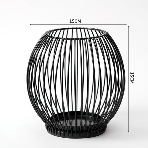 European Metal Lantern Candlestick,Arts and crafts ornaments,Gold Black Candle Holder,Home Decoration - vue 10 sur 11