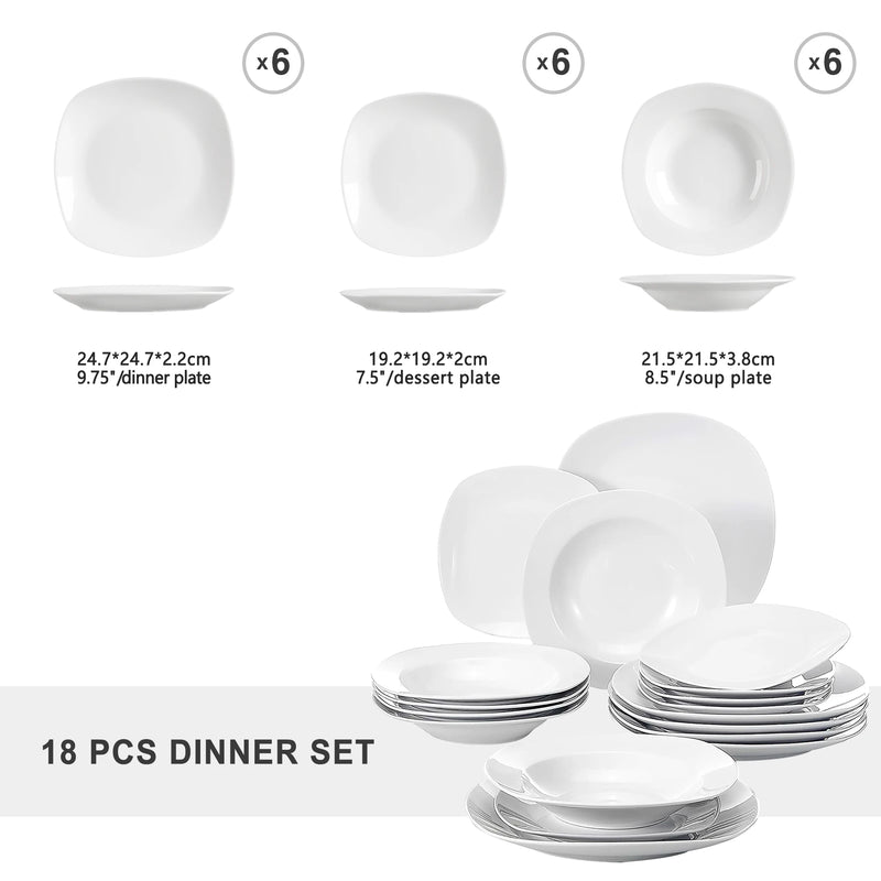 service de table porcelaine 18 pièces 6 personnes