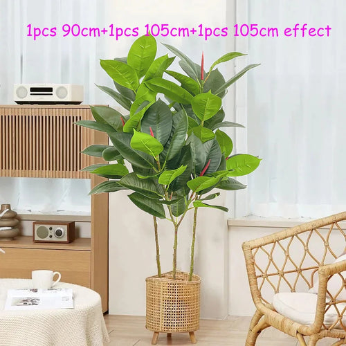 plantes artificielles ficus en plastique pour décoration intérieure et extérieure - vue 2 sur 10