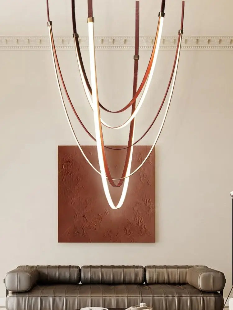 Post-modern minimalist creative strip chandelier for contemporary interiors - vue 4 sur 9