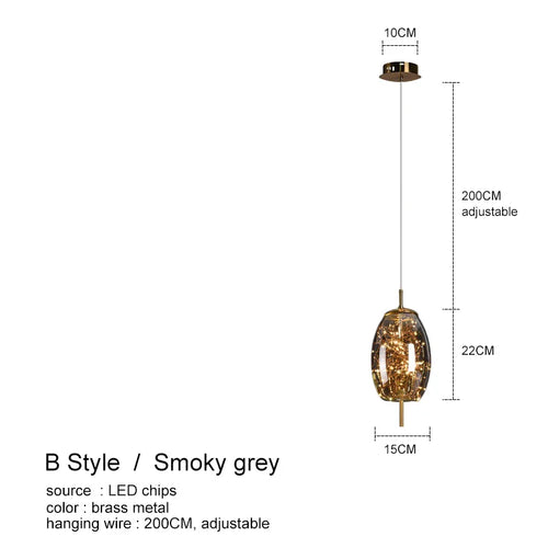 Suspension design LED de luxe en verre - vue 12 sur 14