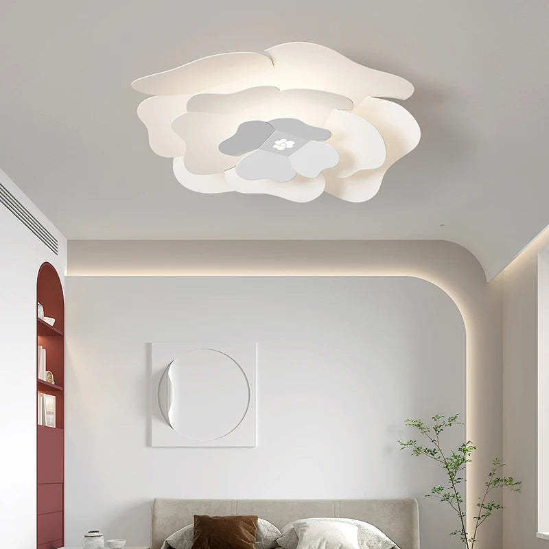plafonnier led moderne nordique avec motif fleur pour maison - vue 4 sur 8