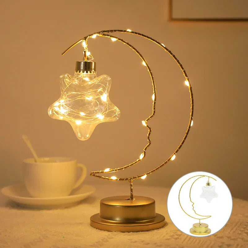 Lampe LED fer lune étoiles enfants