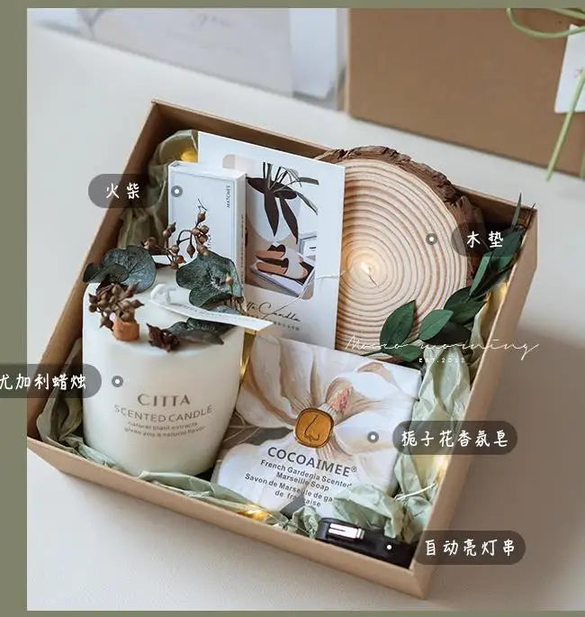coffret cadeau bougies aromathérapie fait main pour anniversaire - vue 4 sur 7