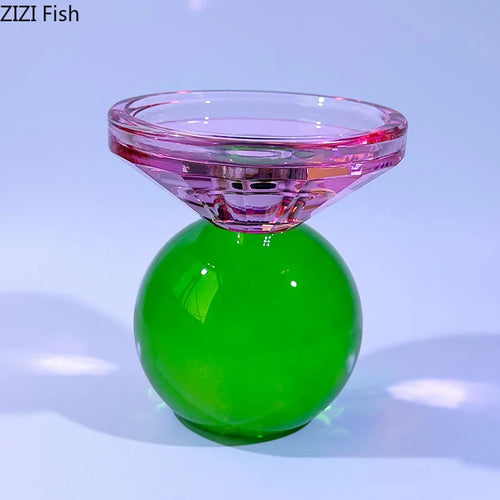 Coloured crystal candle holders for modern and romantic decor - vue 4 sur 11