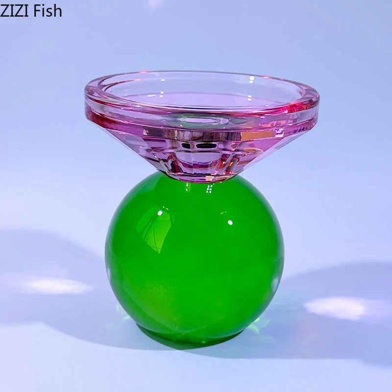 Coloured crystal candle holders for modern and romantic decor - vue 3 sur 11