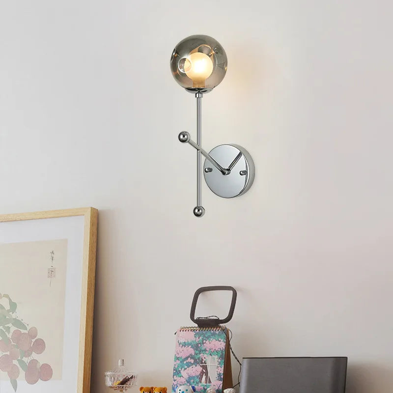 applique murale haut et bas en verre métal chromé nid d'abeille - vue 5 sur 10