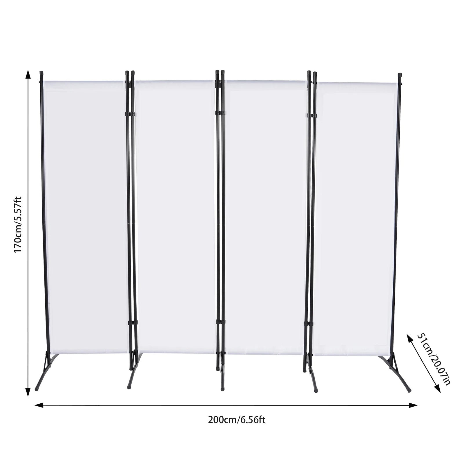 3/4 Panel Folding Room Divider Freestanding Tall Privacy Screens Partition Office/Room Partition Divider, 2.6×1.8m / 2×1.7m - vue 6 sur 8