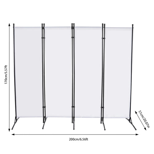 3/4 Panel Folding Room Divider Freestanding Tall Privacy Screens Partition Office/Room Partition Divider, 2.6×1.8m / 2×1.7m - vue 7 sur 8