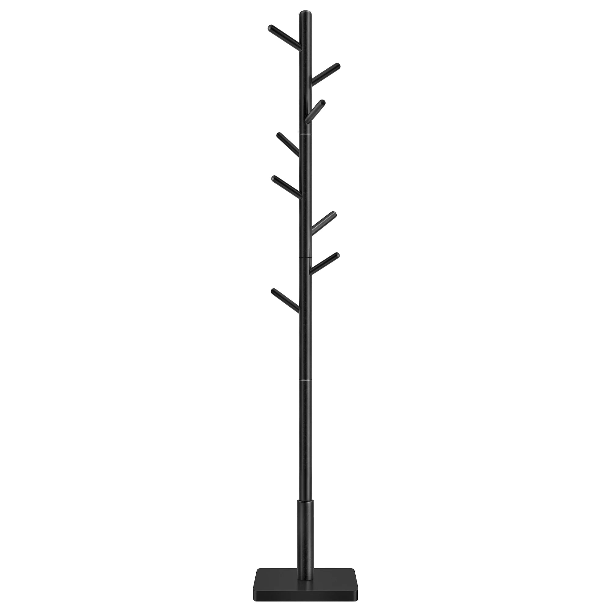 VASAGLE Coat Rack, Solid Wood Coat Stand, Free Standing Hall Coat Tree with 8 Hooks for Coats, Hats, Bags, Purses, for Entryway - vue 8 sur 9