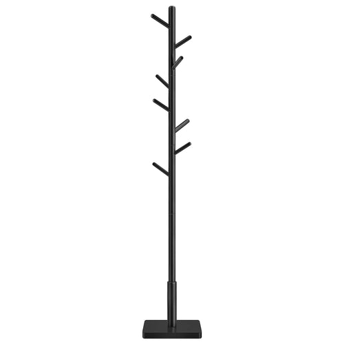VASAGLE Coat Rack, Solid Wood Coat Stand, Free Standing Hall Coat Tree with 8 Hooks for Coats, Hats, Bags, Purses, for Entryway - vue 9 sur 9