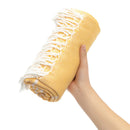 Serviette de plage turque rayée à franges coton