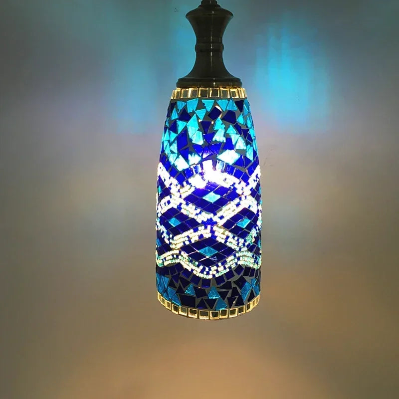 Vintage bohemian stained glass chandelier for interior decor