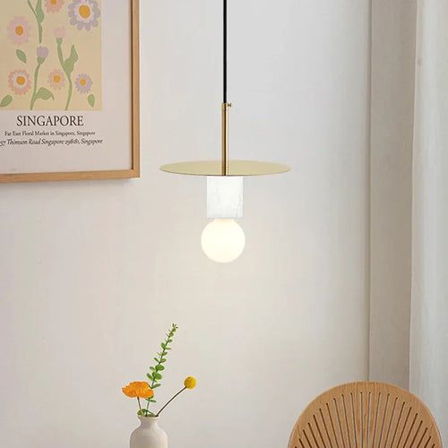 Nordic marble chandelier minimalist creative design for modern decor - vue 4 sur 7