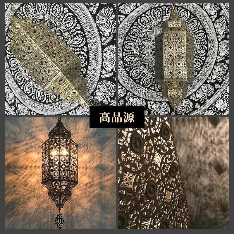 lustre rétro thaïlandais style arabe pour restaurant et bar - vue 5 sur 9