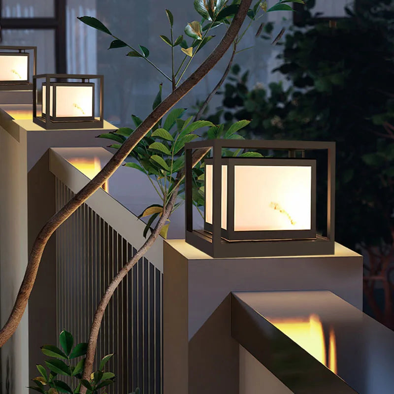 lampe de jardin en marbre solaire étanche pour extérieur - vue 5 sur 14