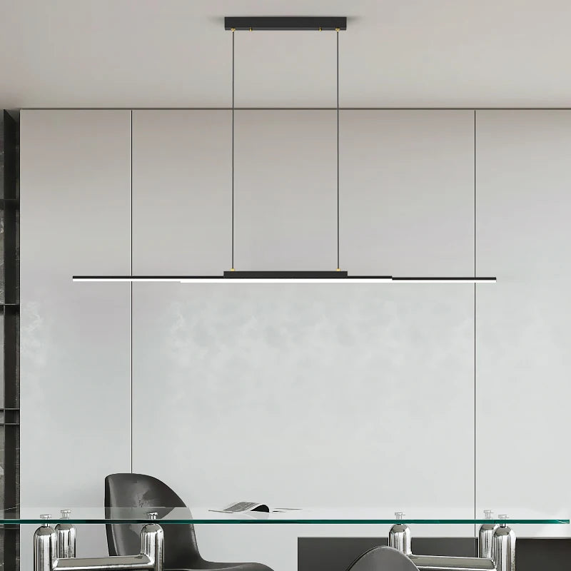 lampes suspendues modernes longue bande éclairage intérieur décoration maison - vue 3 sur 15