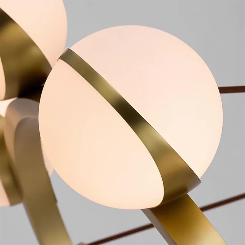 Lustre design rond avec boules LED - vue 6 sur 13