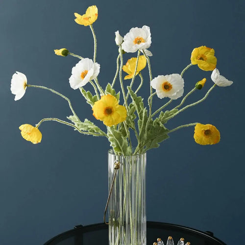 bouquet de fleurs artificielles pavot pour décoration maison jardin fête - vue 3 sur 26