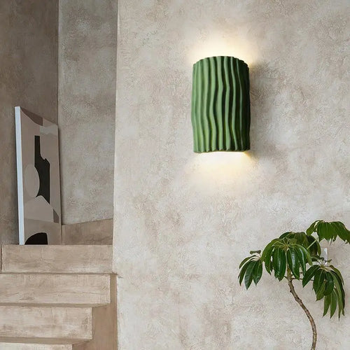 applique murale nordique en résine motif ondulé double tête led