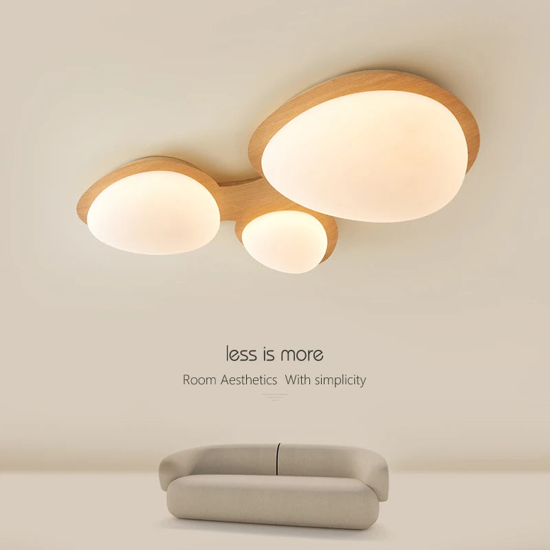 plafonnier design moderne led en bois pour éclairage intérieur