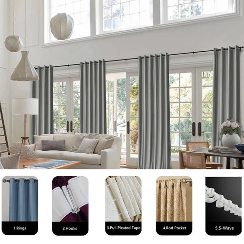 Rideau velours occultant grande hauteur style moderne