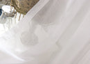 Rideau tulle transparent motifs floraux géométriques style luxe