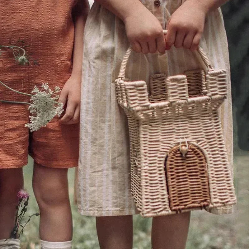 panier en rotin tressé pour rangement et pique-nique - vue 3 sur 7