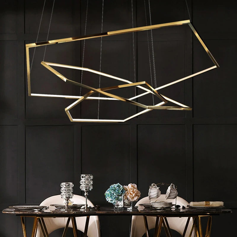 Moderne luxe or LED suspension lumières salon salle à manger éclairage décor Lustre Lustre intérieur chambre suspendus luminaires - vue 5 sur 21