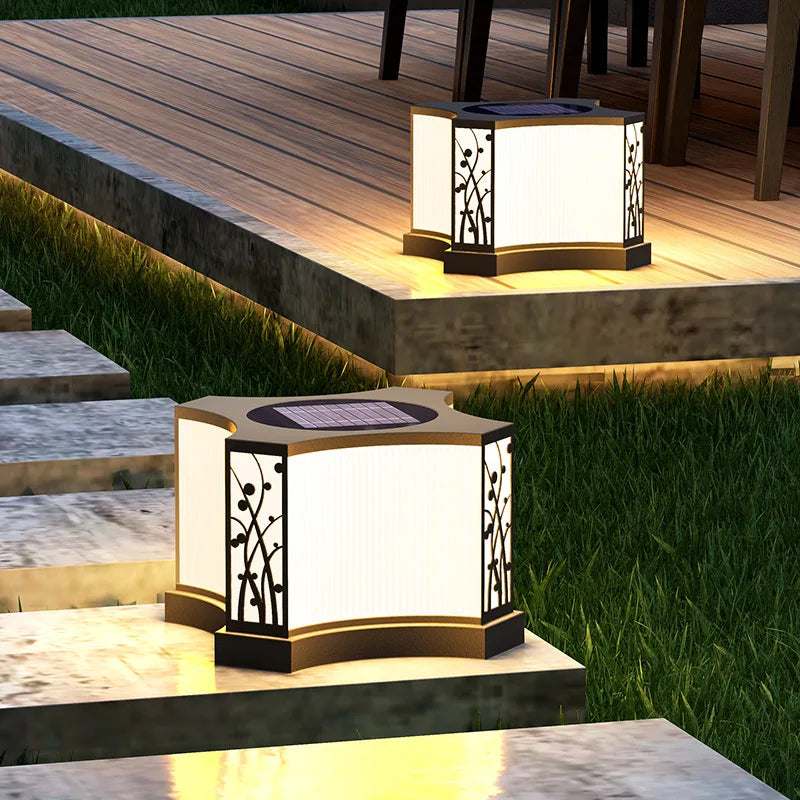 lampe solaire extérieure led en acier inoxydable pour jardin et clôture