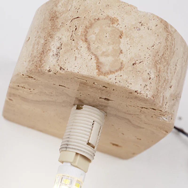 applique murale vintage en pierre naturelle avec abat-jour en verre et led
