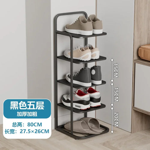 étagère à chaussures moderne en métal pour un rangement vertical élégant