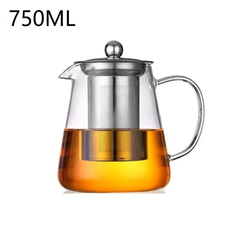 Théière verre borosilicate infuseur amovible acier kungfu - vue 9 sur 11