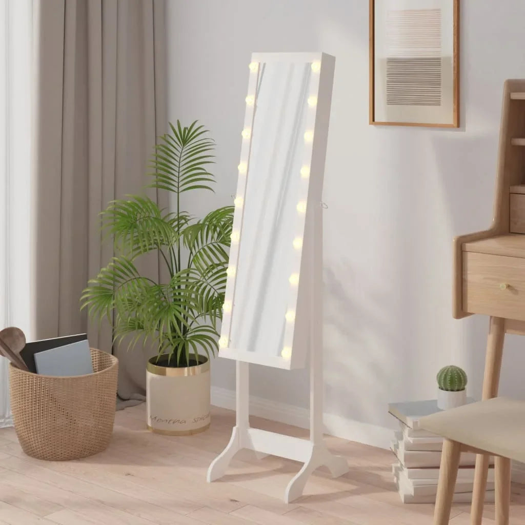 White floor mirror with white LED 34x37x146 cm, home decoration wall Deco living room decoration - vue 1 sur 7