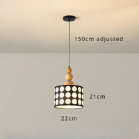 lustre rétro à pois en noyer pour décoration intérieure
