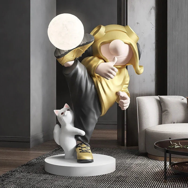 lampe de bureau astronaute sculpture moderne en résine décorative artisanale - vue 4 sur 8
